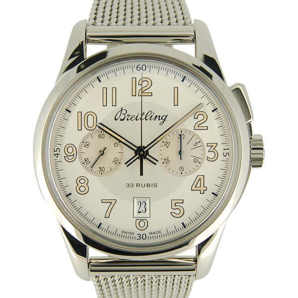 ブライトリング　BREITLING　トランスオーシャン　クロノグラフ　1915　リミテッド　A019G99OCA　シルバー　SS　43mm　手巻き　世界1915本限定　USED　中古
