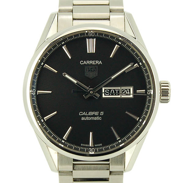 タグホイヤー　TAG HEUER　カレラ　デイデイト　キャリバー5　WAR201A.BA0723　SS　ブラック　USED　中古