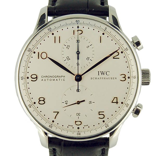 IWC　ポルトギーゼ　IW371401　シルバー　金針　自動巻　革ベルト　USED　中古