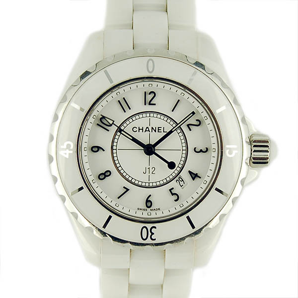 シャネル　CHANEL　J12 　ホワイト　白　セラミック　H0968　レディース　クォーツ　33mm　USED　中古