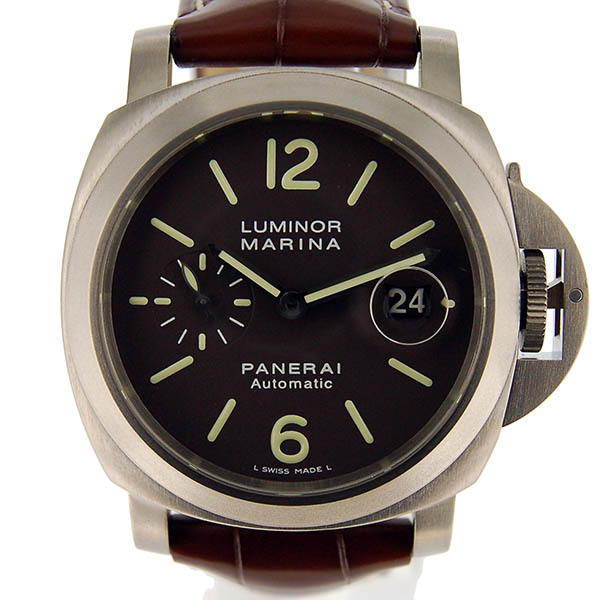 パネライ　PANERAI　ルミノールマリーナ　44mm　PAM00240　自動巻　チタン　ブラウン　革ベルト　USED　中古