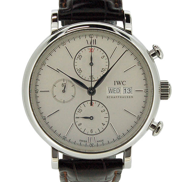 IWC　ポートフィノ　クロノグラフ　IW391007　SS　シルバー　革　USED　中古