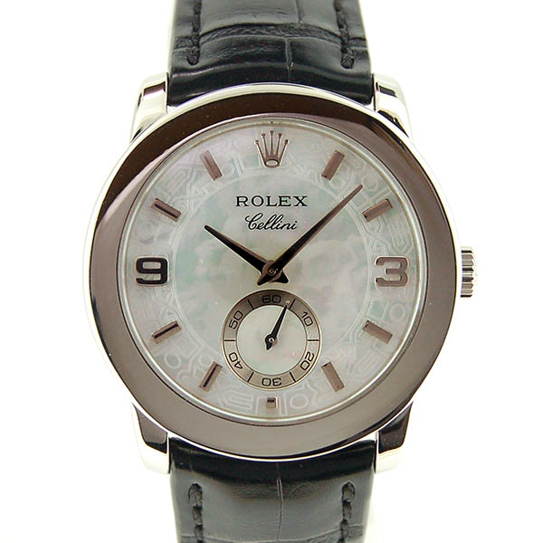ロレックス　ROLEX　チェリニウム　プラチナ　5240/6　ホワイトシェル　手巻き　革ベルト　35mm　USED　中古