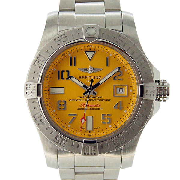 ブライトリング　BREITLING　アベンジャー2　シーウルフ　A077I19PSS　イエロー　USED　中古