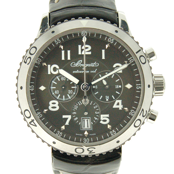 ブレゲ　BREGUET　トランスアトランティック　タイプ21　3810ST/92/9ZU　グレー　革ベルト　USED　中古
