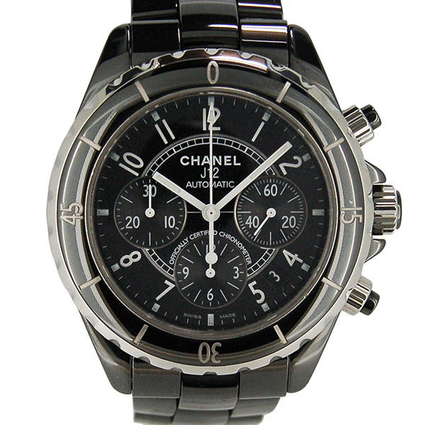 シャネル　CHANEL　J12　クロノグラフ　H0940　41mm　ブラックセラミック　メンズ　USED　中古