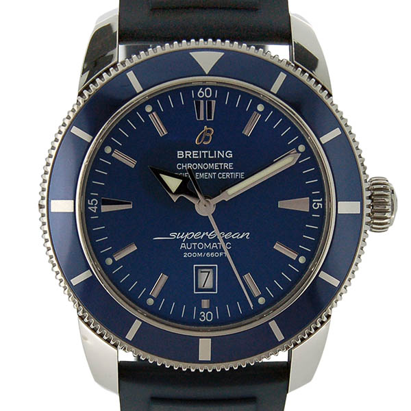ブライトリング　BREITLING　スーパーオーシャンヘリテージ　46mm　A172C34RPR　ブルー　ラバーベルト　200m防水　USED　中古