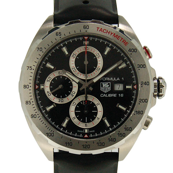 タグホイヤー　TAG HEUER　フォーミュラ1　クロノグラフ　CAZ2010.FT8024　ブラック　SS　44mm　ラバーベルト　USED　中古