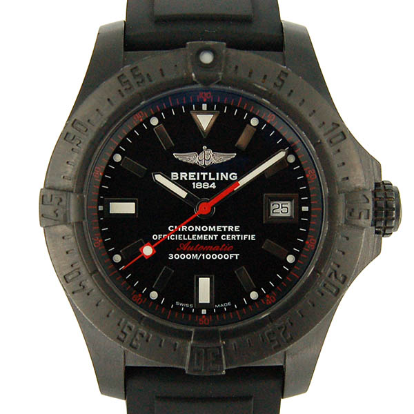 ブライトリング　BREITLING　アベンジャー　シーウルフ　ブラックスティール　M177B45RPB　世界1000本限定　USED　中古