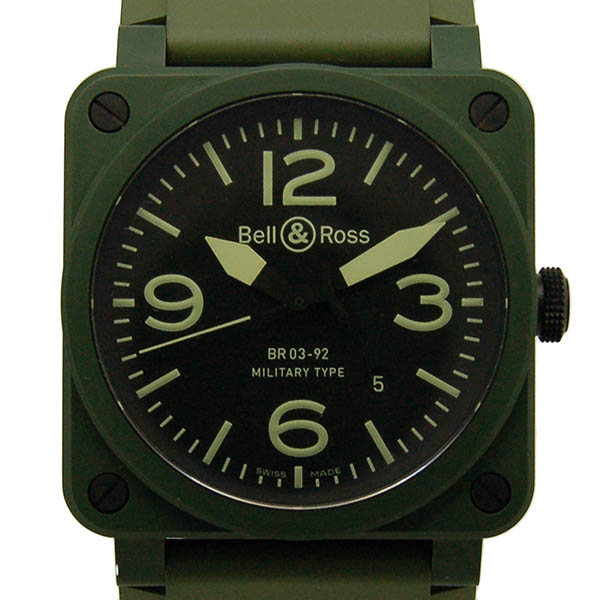 ベル＆ロス　BELL＆ROSS　BR03-92　ミリタリー　セラミック　グリーン　42mm　自動巻　USED　中古