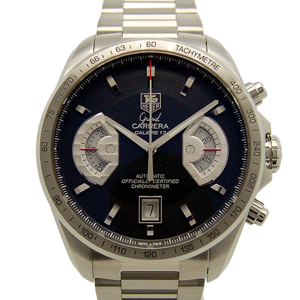 タグホイヤー　TAG HEUER　グランドカレラ　クロノグラフ　CAV511A.BA0902　キャリバー17RS　ブラック　43mm　USED　中古