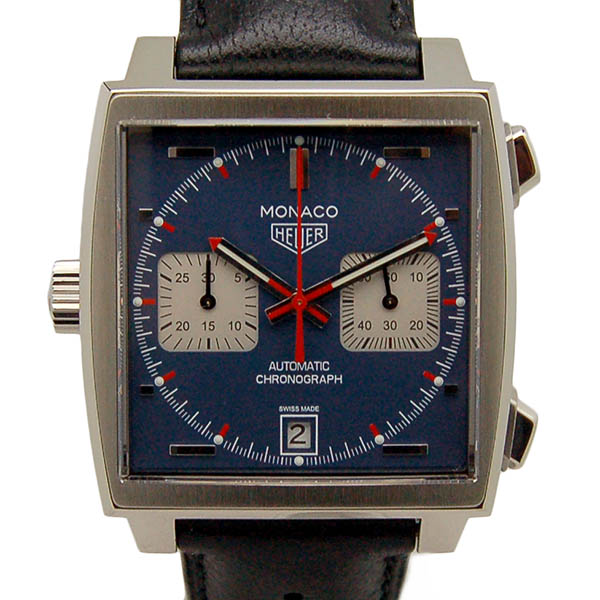 タグホイヤー　TAG HEUER　モナコ　クロノグラフ　Cal.11　スティーブマックイーン　CAW211P.FC6356　革ベルト　USED　中古