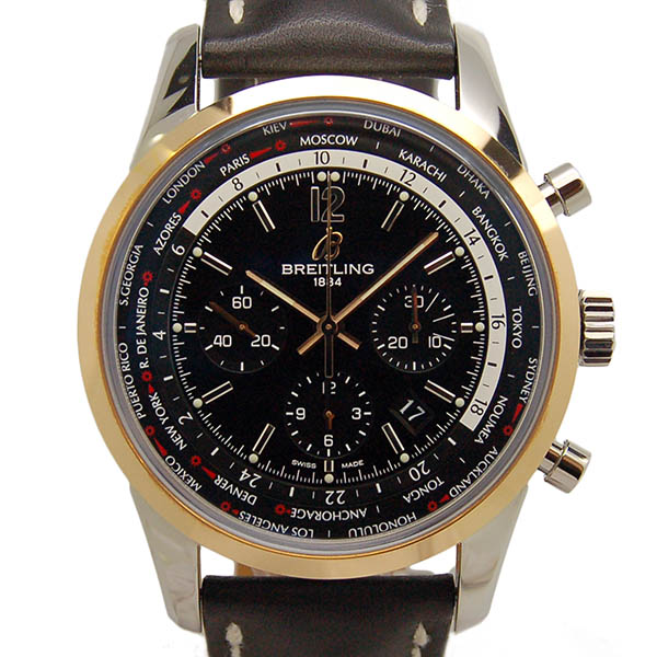 ブライトリング　BREITLING　トランスオーシャン　クロノグラフ　ユニタイム　パイロット　U051B26KBA　18Kレッドゴールドベゼル　革ベルト　未使用品