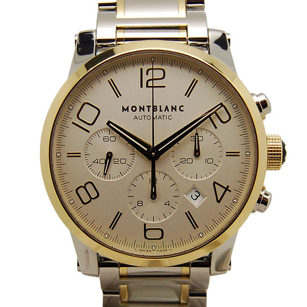 モンブラン　MONTBLANC　タイムウォーカー　クロノグラフ　107320　シルバー　USED　中古