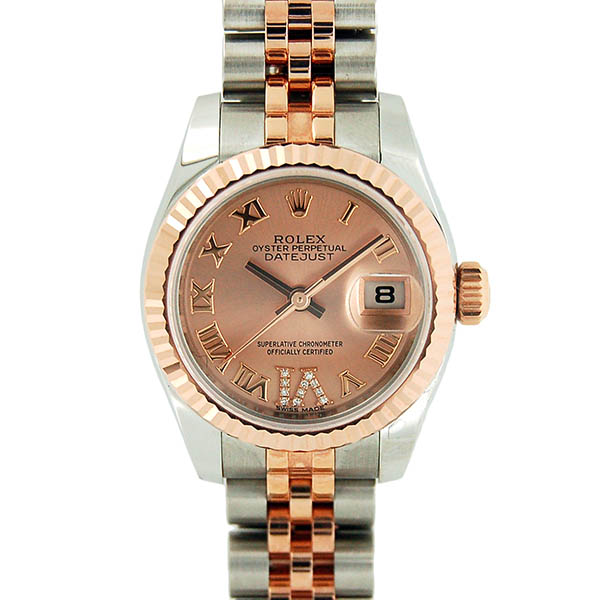 ロレックス　ROLEX　デイトジャスト 179171　ピンクローマ　VIダイヤ　18KPG×SS　自動巻　ランダム番　未使用品