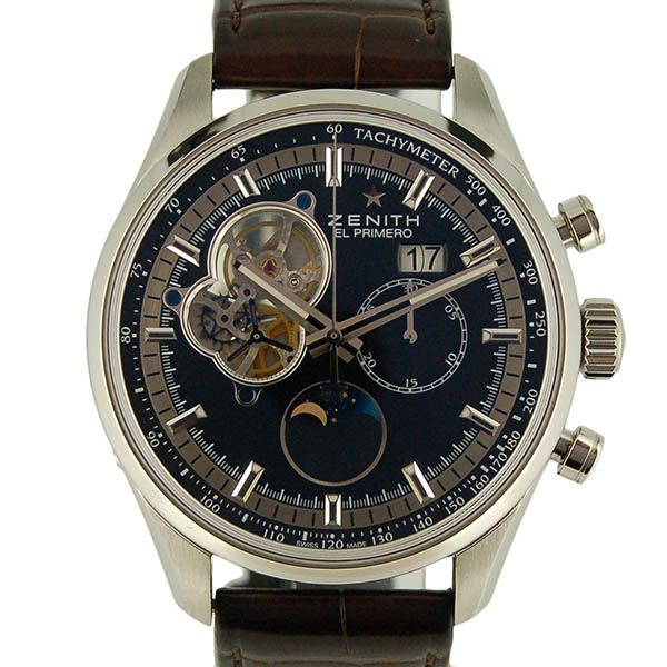 ゼニス　ZENITH　クロノマスターオープン　ムーンフェイズ　03.2160.4047/21.C714　ブラック　USED　中古