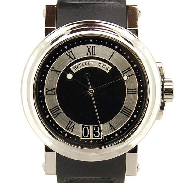 ブレゲ　BREGUET　マリーン2　ラージデイト　5817ST/92/5V8　SS　ブラック　39mm　ラバー　USED　中古