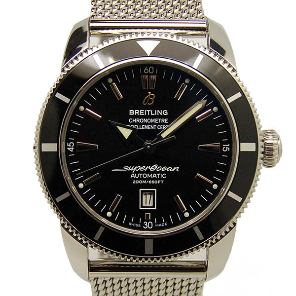 ブライトリング　BREITLING　スーパーオーシャンヘリテージ　46mm　A172B68OCA　ブラック　SSブレス　200m防水　USED 中古