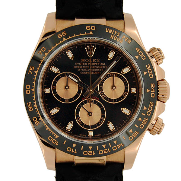 ロレックス　ROLEX　デイトナ　Ref.116515LN　K18PG　セラミックベゼル　40mm　ブラック/ピンク　革ベルト　ランダム番　USED　中古