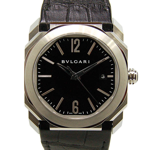 ブルガリ　BVLGARI　オクト　ソロテンポ　BGO38BSLD　38mm　ブラック　自動巻　革ベルト　未使用品