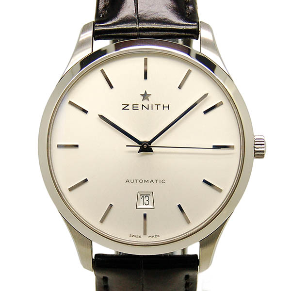 ゼニス　ZENITH　キャプテン　ポートロワイヤル　 03.2020.3001/01.C493　SS　40mm　シルバー　革ベルト　USED　中古