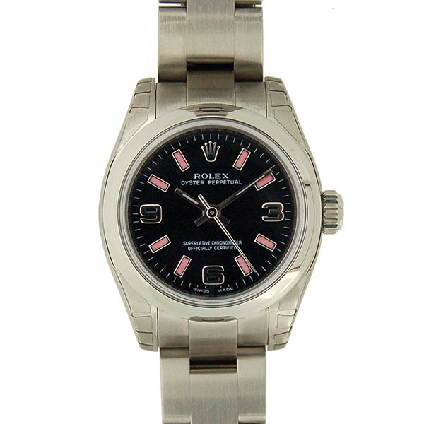 ロレックス　ROLEX　オイスターパーペチュアル　Ref.176200　 ピンクバー/369　ブラック　レディース　自動巻　26mm　V番　未使用品