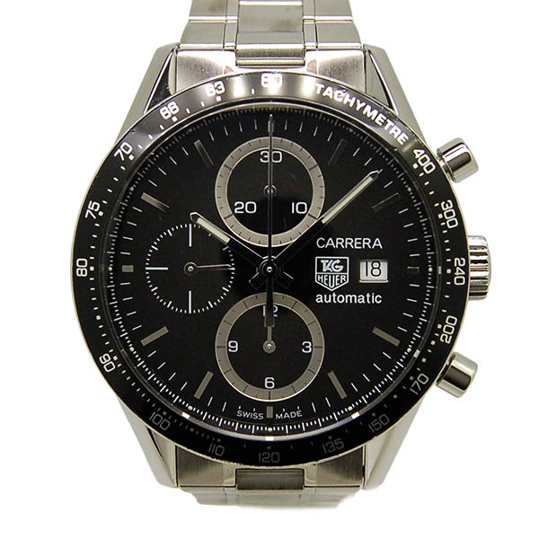 タグホイヤー　TAG HEUER　カレラタキメーター　クロノグラフ　CV2010.BA0786　SS　ブラック　自動巻　USED　中古
