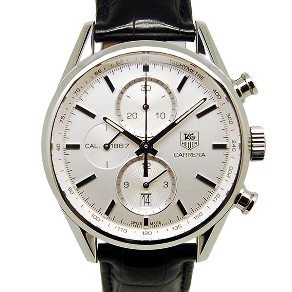 タグホイヤー　TAG HEUER　カレラクロノ　キャリバー1887　CAR2111.FC6266　41mm　SS　シルバー　自動巻　革ベルト　USED　中古