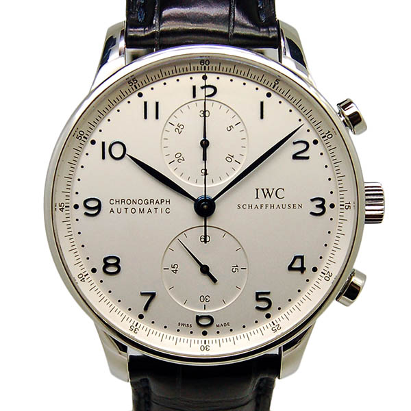 IWC　ポルトギーゼ　クロノグラフ　シルバー　青針　IW371417　自動巻　USED　中古