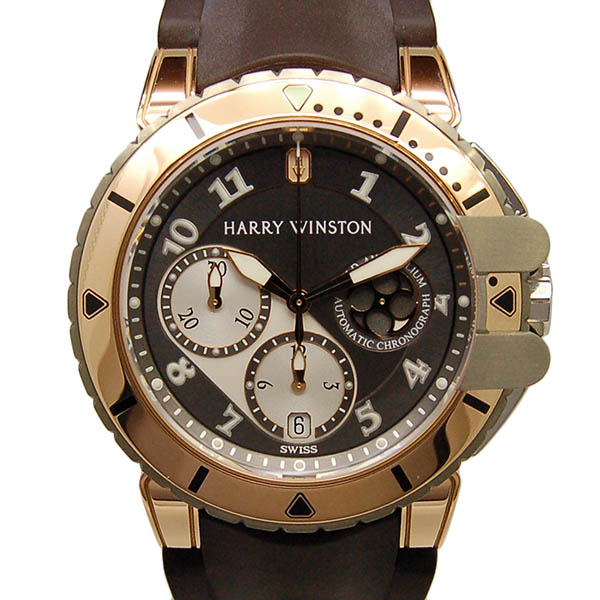 ハリーウィンストン　HARRY WINSTON　オーシャンダイバー　410/MCA44RZ　44mm　ローズゴールド×ザリウム　ラバーベルト　USED　中古