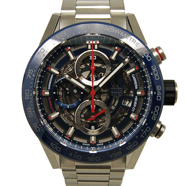 タグホイヤー　TAG HEUER　カレラ　キャリバーホイヤー01　CAR201T.BA0766　43mm　ブルー　USED　中古