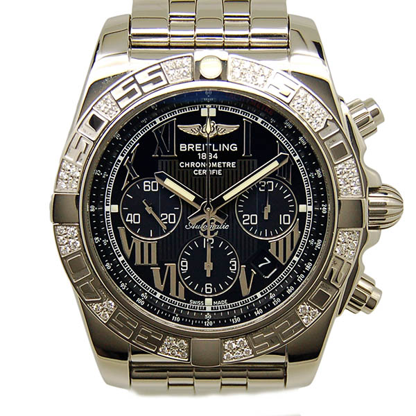 ブライトリング　BREITLING　クロノマット44　ベゼルダイヤモンド　A011B51PA　44mm　SS　ブラックローマ　USED　中古