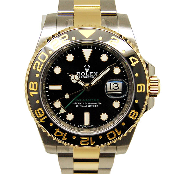 ロレックス　ROLEX　GMTマスター2　コンビ　Ref.116713LN　ブラック　SS×YG　コンビ　未使用品