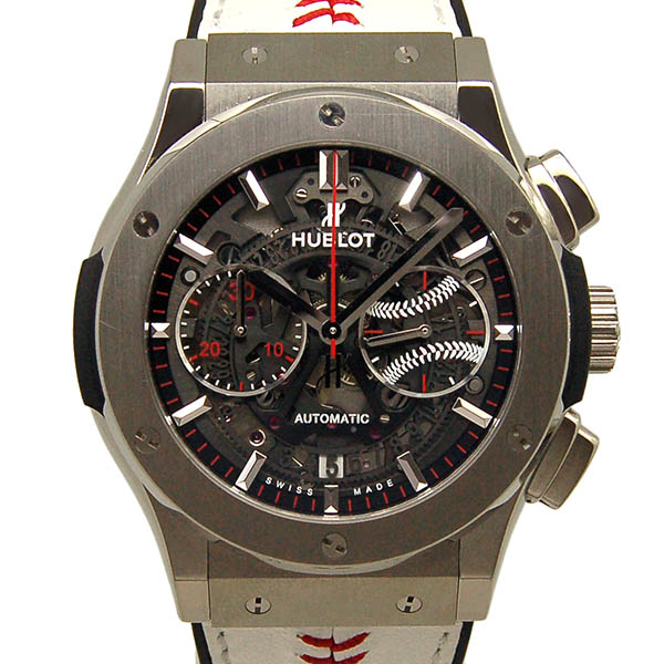 ウブロ　HUBLOT　クラシックフュージョン　アエロ　クロノグラフ　WBSプレミア12 525.NX.0123.VR.WBS15　日本100本限定　革ベルト　USED　中古