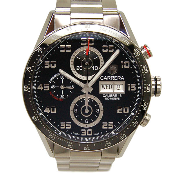 タグホイヤー　TAG HEUER　カレラタキメータークロノ　デイデイト　CV2A1R.BA0799　ブラック　SS　USED　中古