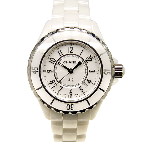 シャネル　CHANEL　J12 　ホワイト　白　セラミック　H0968　レディース　クォーツ　33mm　USED　中古