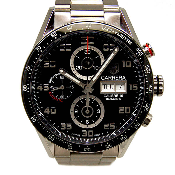 タグホイヤー　TAG HEUER　カレラタキメータークロノ　デイデイト　CV2A1R.BA0799　ブラック　SS　USED　中古