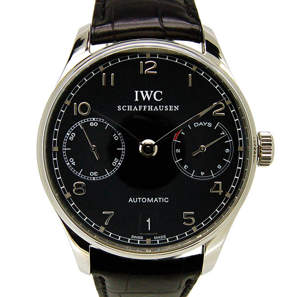 IWC　ポルトギーゼ　オートマティック　7デイズ　IW500109　ブラック　革ベルト　USED　中古