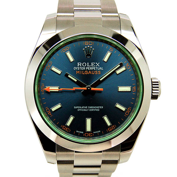 ロレックス　ROLEX　ミルガウス　116400GV　Zブルー　グリーンガラス　国内正規　未使用品