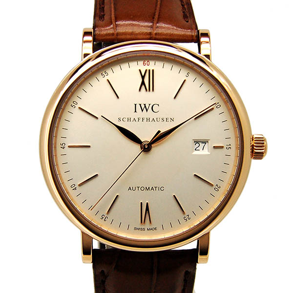 IWC　ポートフィノ　オートマティック　IW356504　18KRG　40mm　シルバー　革ベルト　USED　中古