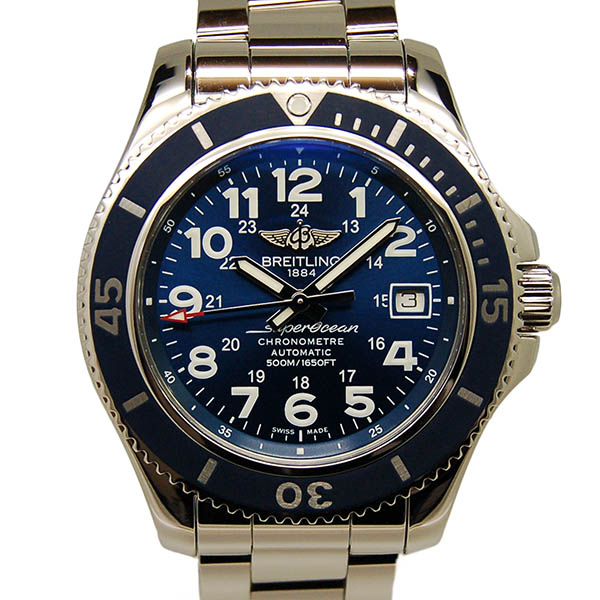 ブライトリング　BREITLING　スーパーオーシャン2　42　A182C15PSS　ブルー　42mm　USED　中古