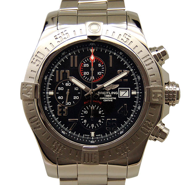 ブライトリング　BREITLING　スーパーアベンジャー2　A331B28PSS　48mm　ブラックアラビア　自動巻　クロノグラフ　USED　中古