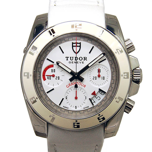 チューダー(チュードル)　TUDOR　グランツァー　クロノグラフ　革ベルト　20350W　自動巻　41mm　SS　ホワイト　新品アウトレット