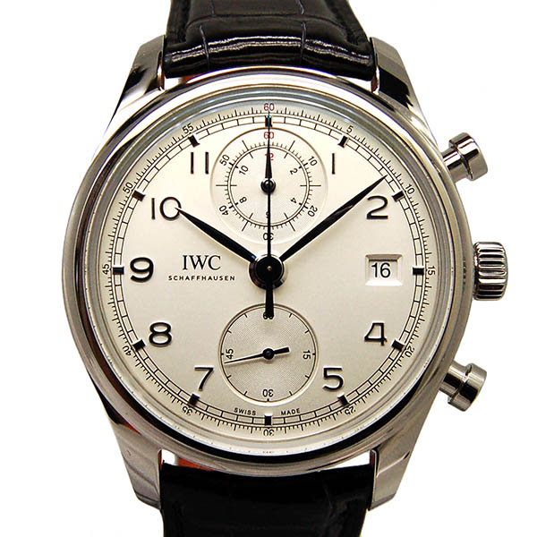 IWC　ポルトギーゼ　クロノグラフ　クラシック　IW390403　シルバー　革　未使用品