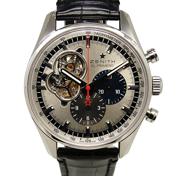 ゼニス　ZENITH　クロノマスター1969　オープン　03.2040.4061/69.C496　シルバー　革　USED　中古