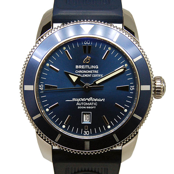 ブライトリング　BREITLING　スーパーオーシャンヘリテージ　46mm　A172C34ORC　ブルー　ラバーベルト　200m防水　USED　中古