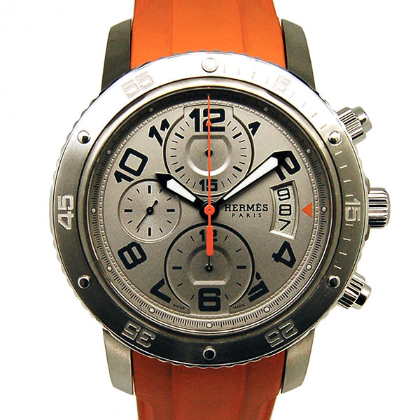 エルメス　HERMES　クリッパークロノ　メカニカルダイバー　CP2.941.220/1C4　グレー　44mm　USED　中古