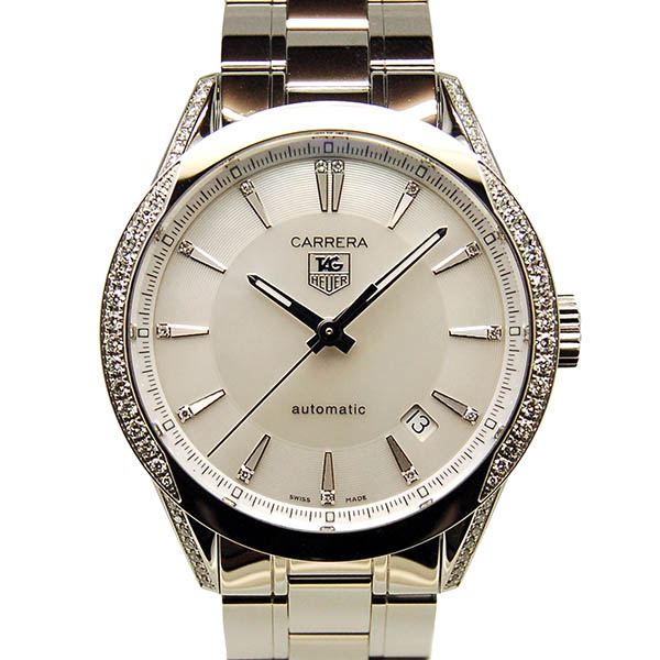 タグホイヤー　TAG HEUER　カレラ　キャリバー5　WV2212.BA0798　ホワイトシェル　ダイヤ　36mm　USED　中古