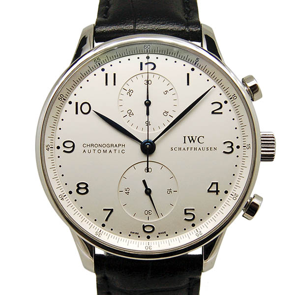 IWC　ポルトギーゼ　クロノグラフ　IW371446　シルバー　青針　USED　中古