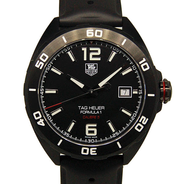 タグホイヤー　TAG HEUER　フォーミュラ1　キャリバー5　フルブラック　WAZ2115.FT8023　ラバーベルト　41mm　USED　中古